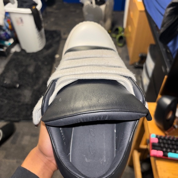 Rick Owens Black and Cream Sneakers